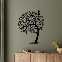 Wallity Lonely Tree Escultura de Pared Negra